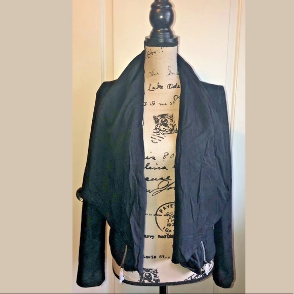 Miss Me Zip Detail Open Front Moto Jacket S Black - Picture 3 of 8